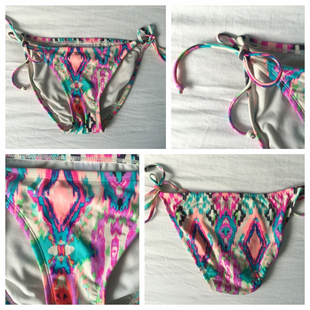 Xhilaration Padded Multi-Colored Ikat Printed String Bikini Set Size M - Picture 3 of 4